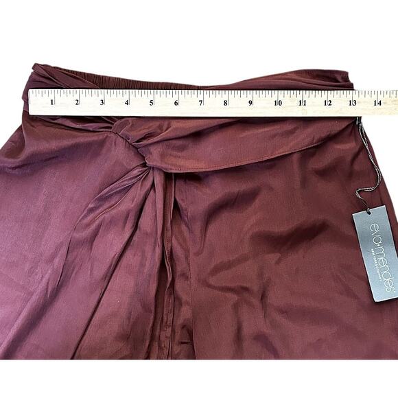 NWT New York & Co Eva Mendes Faux Wrap Wide Leg Brown Pants Small - Picture 2 of 8